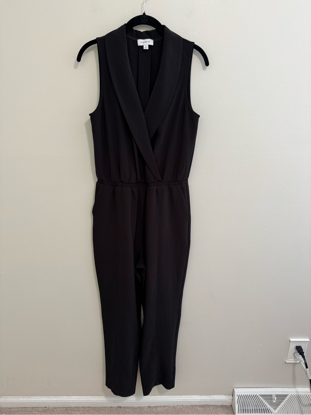 Evereve Black Tuxedo Jumpsuit